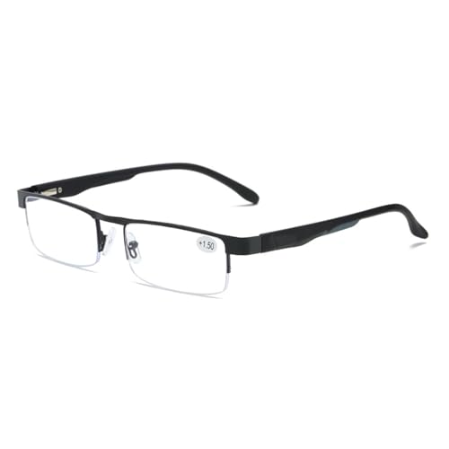 HZEPDVT Lesebrille For Herren Und Damen, Metall-Halbrahmen-Lesebrille, Scharniere Aus Massiver Legierung, Lässt Sich Sanft Öffnen Und Schließen, Quadratische Brille For Ältere Menschen, 1 Paar(+1.00) HZEPDVT Lesebrille For Herren Und Damen, Metall-Halbrahmen-Lesebrille, Scharniere Aus Massiver Legierung, Lässt Sich Sanft Öffnen Und Schließen, Quadratische Brille For Ältere Menschen, 1 Paar(+1.00) von HZEPDVT