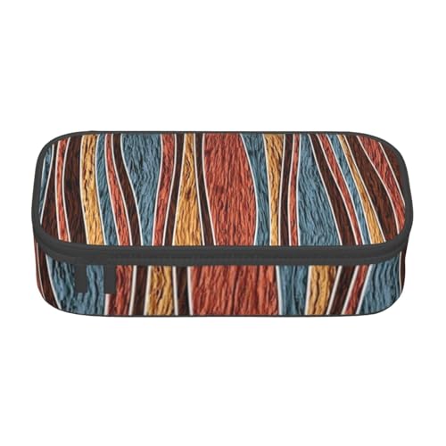 HZHUAOEG Federmäppchen mit Ölgemälde, Ente für Studenten, Mädchen, Jungen, großes Fassungsvermögen, Federmäppchen, Schule, Büro, Organizer, multifunktionales Federmäppchen, Bunte Streifen, von HZHUAOEG