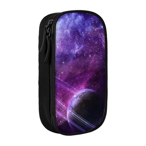 HZHUAOEG Galaxy Starry Space Federmäppchen für Studenten, Mädchen, Jungen, großes Fassungsvermögen, Federmäppchen mit großen Fächern, für Schule, Büro, Schreibwaren, Schwarz, Schwarz , Einheitsgröße, von HZHUAOEG