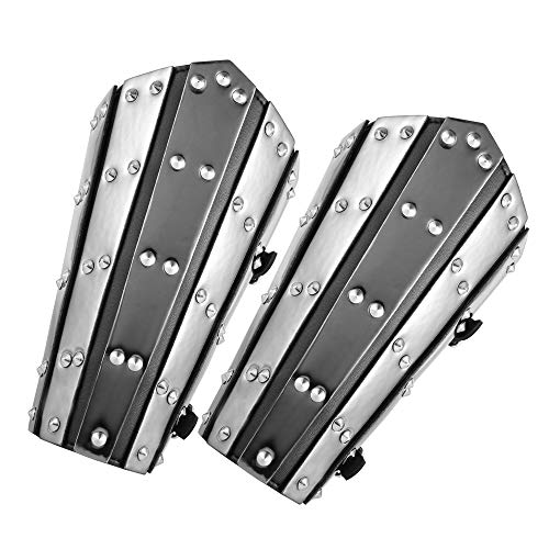 HZMAN Erwachsene Faux Leder Arm Guards Mittelalterliche Ritter Armband LARP Retro Renaissance Armschützer von HZMAN