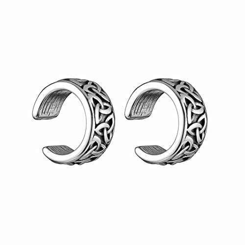 HZMAN Keltischer Knoten Ohrmanschetten Ohrringe für Herren Damen Edelstahl Trinity Knot No Piercing Clip On Knorpel Ohrring Schmuck Geschenk von HZMAN