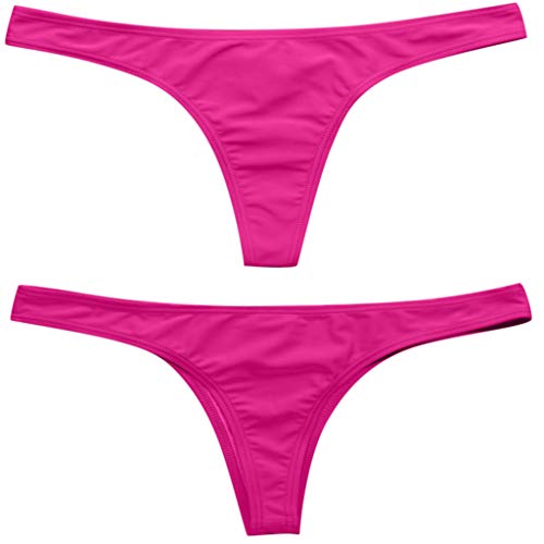 Damen Tanga G-String Spitze Panties Slip Mollige Bademode Aufdruck Bademode Größe Plus gepolsterte Badeanzüge Frauen Bademode Bikini Höschen Bikini-Unterteil (Hot Pink, XXXXXXL) von HZMM