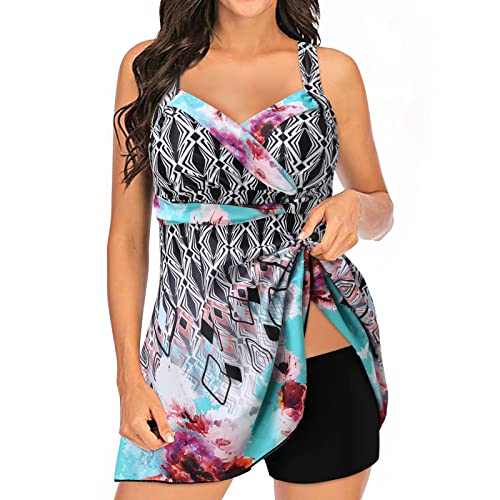 Frauen Push Up Sexy Badeanzug Hohe Taille Frauen Tankini Badeanzüge für Frauen Bauchkontrolle Badeanzüge Zweiteilige Tankini-Oberteile Badeanzug Tankini Badeanzug Strandkleidung von HZMM