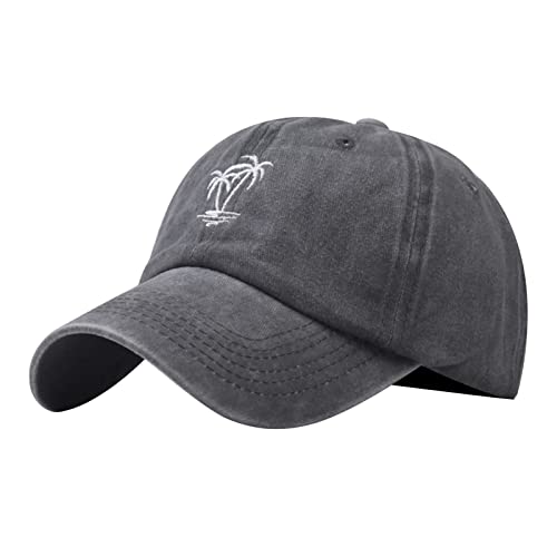 HZMM Damenmode Sommer waschbare Sonnenschutzkappe Sommer-Strand-justierbare waschbare Baumwoll-Baseballmütze-Sonnenhut-im Freienhut Retro Old Dad Cap Sonnenhut Baseball Cap von HZMM