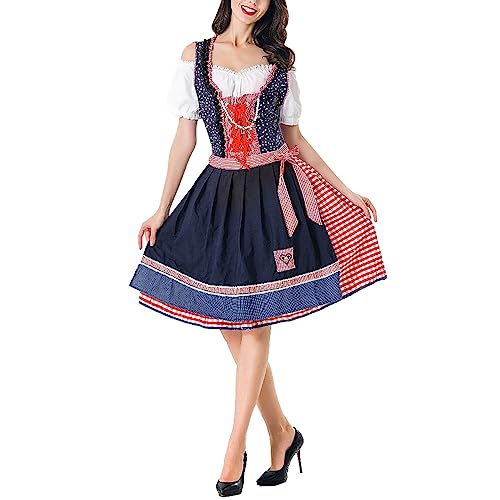 Mittelalterliche Gürteltasche Frauen Cosplay Bier Festival Bühne Dressing Kleid Fem Bakugou Cosplay-Kostüm (Red, L) von HZMM