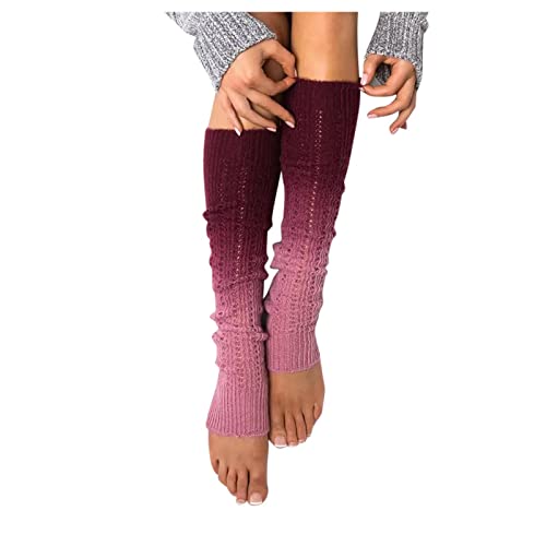 Strick-Winter-Thermo-Beinstulpen Strümpfe Baumwolle Hoch Über Warmes Knie Lange Frauen Socken Warme Mädchen Stricken Damen Die Socken Beinstulpen Strick Gestrickte Beinwärmer von HZMM