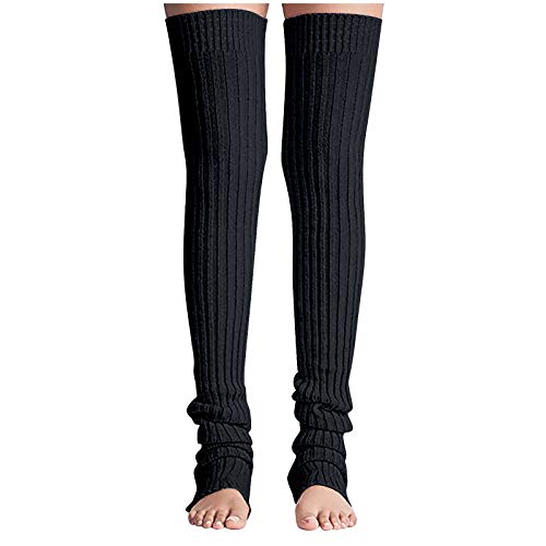 Warme Stulpen Damen mit Wolle - Weich,Beinwärmer Frauen Oberschenkel Hohe Krawatte Kabel Stricken Lange Boot Socken Yoga Bein Stulpen Damen Lange Winter Beinwärmer von HZMM