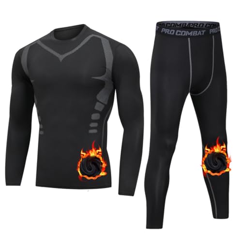 HZQIFEI Thermounterwäsche Herren, Funktionsunterwäsche Skiunterwäsche Winter Warm Thermowäsche Set Thermo Atmungsaktiv Weich Unterwäsche für Männer (Stil#3, XXL) von HZQIFEI