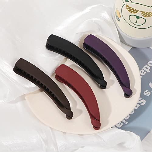 Haarnadel 1 Stück Bananenclip Massivfarbe Mattes Haar Clips for Frauen Mode Haar Krallen Barrettes Pferdeschwanzhalter Haarnadeln Haarschmuck Zubehör Haarnadel Holz(Black) von HZWMQDLF