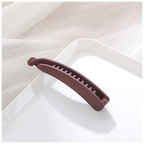 Haarnadel 1 Stück Bananenclip Massivfarbe Mattes Haar Clips for Frauen Mode Haar Krallen Barrettes Pferdeschwanzhalter Haarnadeln Haarschmuck Zubehör Haarnadel Holz(Red) von HZWMQDLF