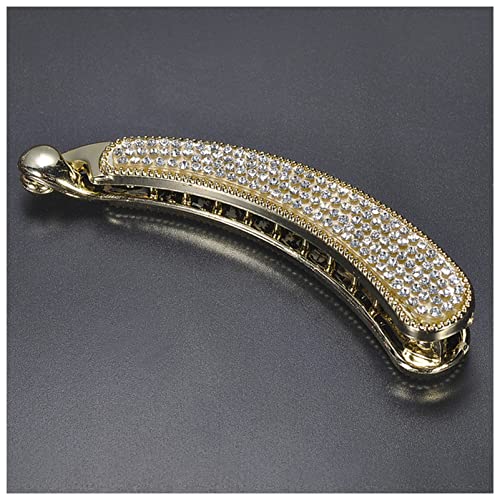 Haarnadel 1 Stück Kristall Haar Clip Zubehör Strass Haarspange Haar Clip Haar Geschenk Bananen Damen Haarschmuck Haarspange Haarnadel Holz(Silver) von HZWMQDLF