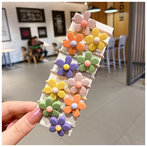 Haarnadel 10 stücke/satz Niedliche Cartoon Frische Frucht Elastische Haarbänder Mädchen Schöne Gummibänder Geschenk Haarschmuck Haarnadel Holz(12) von HZWMQDLF