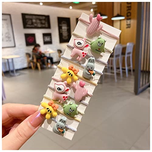 Haarnadel 10 stücke/satz Niedliche Cartoon Frische Frucht Elastische Haarbänder Mädchen Schöne Gummibänder Geschenk Haarschmuck Haarnadel Holz(2) von HZWMQDLF