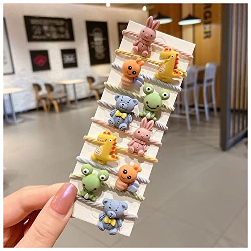 Haarnadel 10 stücke/satz Niedliche Cartoon Frische Frucht Elastische Haarbänder Mädchen Schöne Gummibänder Geschenk Haarschmuck Haarnadel Holz(6) von HZWMQDLF