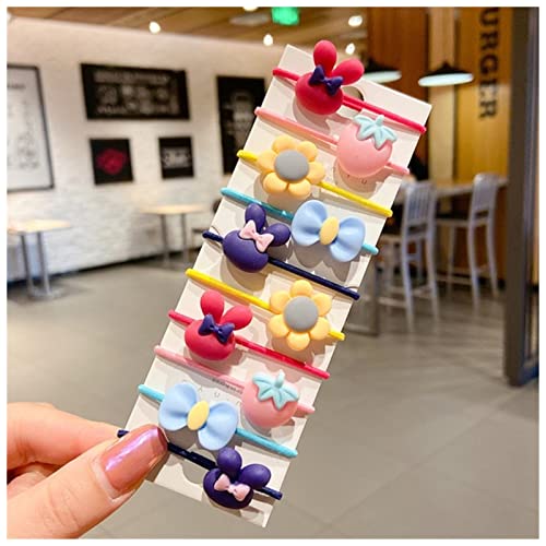 Haarnadel 10 stücke/satz Niedliche Cartoon Frische Frucht Elastische Haarbänder Mädchen Schöne Gummibänder Geschenk Haarschmuck Haarnadel Holz(9) von HZWMQDLF