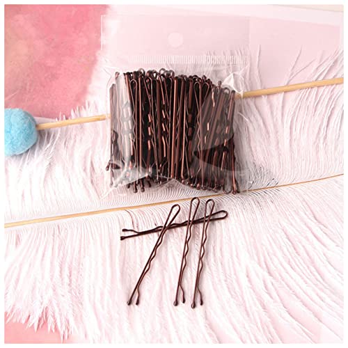 Haarnadel 100 teile/satz Schwarze Haarnadeln for Frauen Haarspange Dame Unsichtbare Welle Haarspahr Barrette Haarpalz Haar Clips Zubehör Haarnadel Holz(100pcs Coffee) von HZWMQDLF