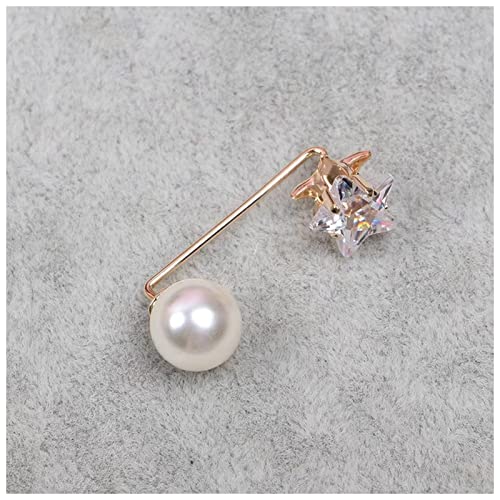Haarnadel 10pcsfashion Pearl Pin Europe und die einfache Anti-Light Brosche Pin Feste Schnalle Zubehör Frauen Haarnadel Holz(No.1) von HZWMQDLF