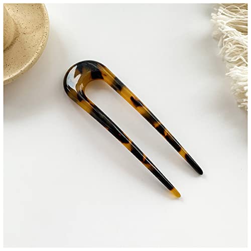 Haarnadel 12-farbige Acetatfaser U-förmige Haarbänder Kopfschmuck for Damen Elegante Damen Haarnadeln Haarnadeln Haarschmuck Geschenke Haarnadel Holz(1) von HZWMQDLF