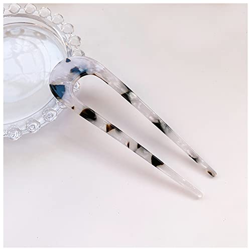 Haarnadel 12-farbige Acetatfaser U-förmige Haarbänder Kopfschmuck for Damen Elegante Damen Haarnadeln Haarnadeln Haarschmuck Geschenke Haarnadel Holz(12) von HZWMQDLF