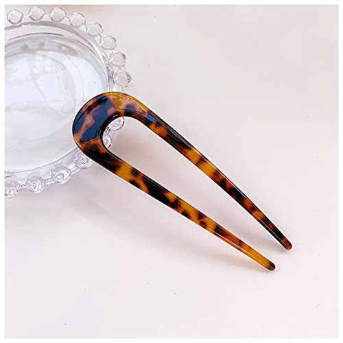 Haarnadel 12-farbige Acetatfaser U-förmige Haarbänder Kopfschmuck for Damen Elegante Damen Haarnadeln Haarnadeln Haarschmuck Geschenke Haarnadel Holz(4) von HZWMQDLF