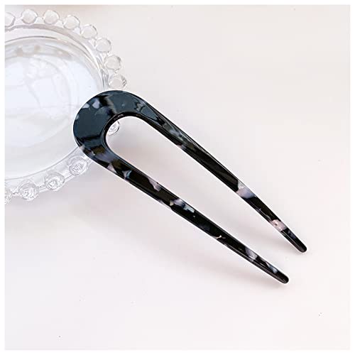 Haarnadel 12-farbige Acetatfaser U-förmige Haarbänder Kopfschmuck for Damen Elegante Damen Haarnadeln Haarnadeln Haarschmuck Geschenke Haarnadel Holz(6) von HZWMQDLF