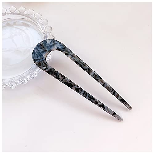 Haarnadel 12-farbige Acetatfaser U-förmige Haarbänder Kopfschmuck for Damen Elegante Damen Haarnadeln Haarnadeln Haarschmuck Geschenke Haarnadel Holz(9) von HZWMQDLF