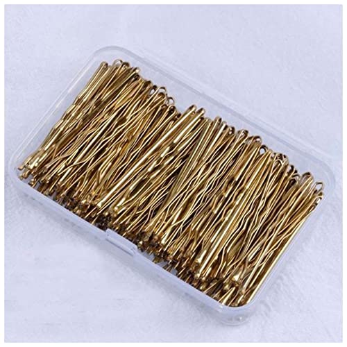 Haarnadel 150 stücke/box metall haarclips for hochzeit frauen haarnadeln barrette lockige wellenförmige griffe frisur haar styling zubehör Haarnadel Holz(Gold) von HZWMQDLF
