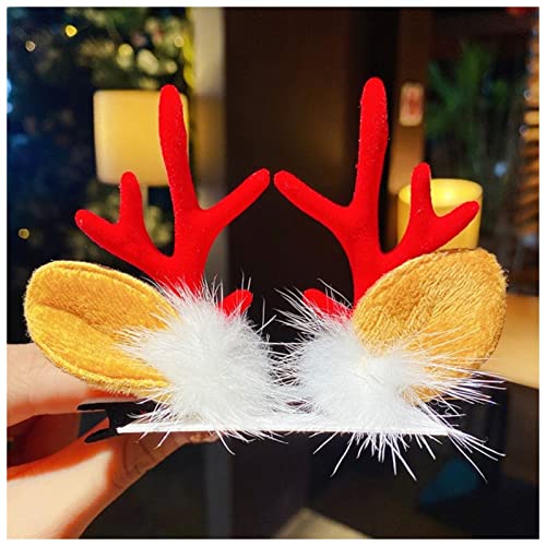Haarnadel 1Pair Frauen Mädchen Cartoon Weihnachten Geweih Haarnadeln Neues Jahr Süße Haare Dekorieren Barrettes Haar Clips Neuheit Haarschmuck Zubehör Haarnadel Holz(1) von HZWMQDLF