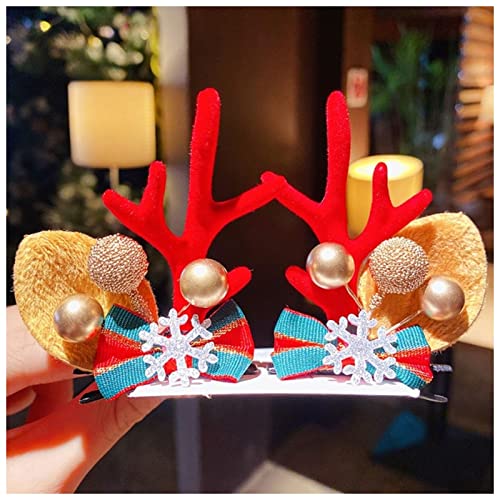 Haarnadel 1Pair Frauen Mädchen Cartoon Weihnachten Geweih Haarnadeln Neues Jahr Süße Haare Dekorieren Barrettes Haar Clips Neuheit Haarschmuck Zubehör Haarnadel Holz(14) von HZWMQDLF