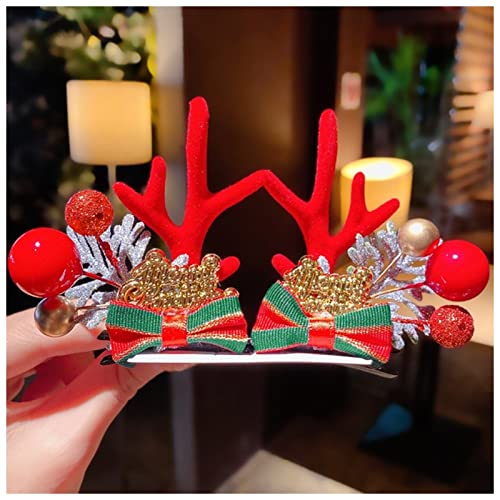Haarnadel 1Pair Frauen Mädchen Cartoon Weihnachten Geweih Haarnadeln Neues Jahr Süße Haare Dekorieren Barrettes Haar Clips Neuheit Haarschmuck Zubehör Haarnadel Holz(19) von HZWMQDLF