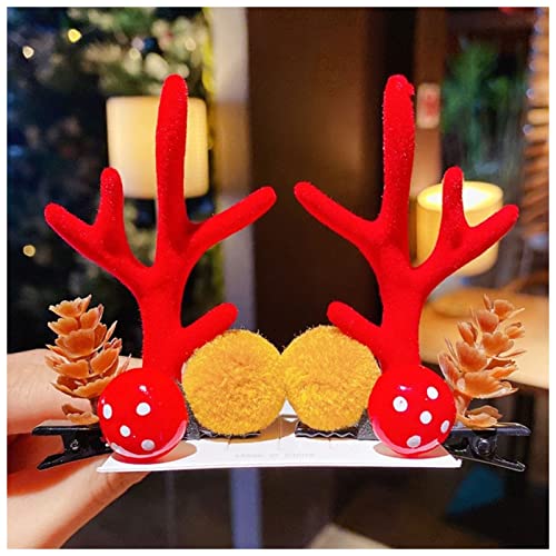 Haarnadel 1Pair Frauen Mädchen Cartoon Weihnachten Geweih Haarnadeln Neues Jahr Süße Haare Dekorieren Barrettes Haar Clips Neuheit Haarschmuck Zubehör Haarnadel Holz(3) von HZWMQDLF