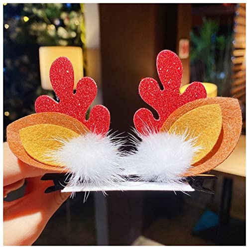 Haarnadel 1Pair Frauen Mädchen Cartoon Weihnachten Geweih Haarnadeln Neues Jahr Süße Haare Dekorieren Barrettes Haar Clips Neuheit Haarschmuck Zubehör Haarnadel Holz(5) von HZWMQDLF