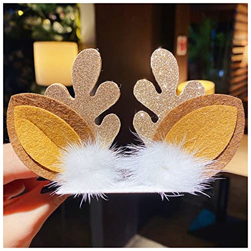 Haarnadel 1Pair Frauen Mädchen Cartoon Weihnachten Geweih Haarnadeln Neues Jahr Süße Haare Dekorieren Barrettes Haar Clips Neuheit Haarschmuck Zubehör Haarnadel Holz(6) von HZWMQDLF