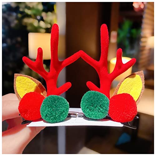 Haarnadel 1Pair Frauen Mädchen Cartoon Weihnachten Geweih Haarnadeln Neues Jahr Süße Haare Dekorieren Barrettes Haar Clips Neuheit Haarschmuck Zubehör Haarnadel Holz(7) von HZWMQDLF