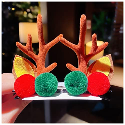 Haarnadel 1Pair Frauen Mädchen Cartoon Weihnachten Geweih Haarnadeln Neues Jahr Süße Haare Dekorieren Barrettes Haar Clips Neuheit Haarschmuck Zubehör Haarnadel Holz(8) von HZWMQDLF