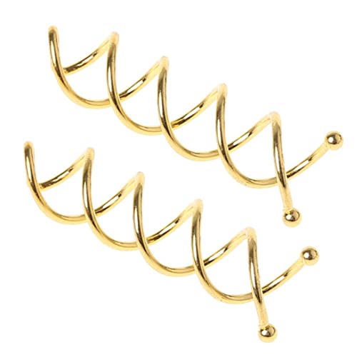 Haarnadel 2 stücke Haarschmuck Frauen Spirale Spin Schraube Perle Haarspange Damen Twist Barrette Schwarz/Gold Haarnadel Holz(Gold) von HZWMQDLF