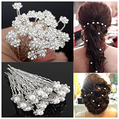 Haarnadel 20 stücke Heißes Haar Styling Werkzeuge Hochzeit Haar Pins Kristall Perle Blume Braut Haarnadeln Brautjungfer Haarspangen Zubehör for Frauen Haarnadel Holz von HZWMQDLF