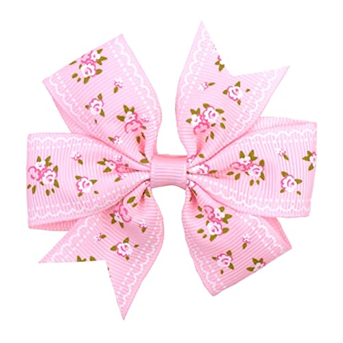 Haarnadel 20 teile/los Gedruckt Blume Haar Bögen mit Clip for Mädchen Grosgrain Band Boutique Haar Clip Barrettes Haarschmuck Haarnadel Holz(10) von HZWMQDLF
