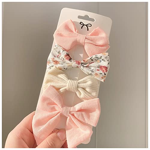 Haarnadel 4 teile/satz Niedliche Baumwolle Leoparde Gedruckt Bowknot Haarklammern for Frauen Barrettes Safty Haarnadeln Headwear Haarschmuck Haarnadel Holz(7) von HZWMQDLF