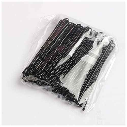 Haarnadel 50 stücke 4 farben 5 cm hair clip lady haarnadeln lockige wellige Griffe Frisur Haarnadeln Frauen Styling Haarschmuck Haarnadel Holz(Black) von HZWMQDLF