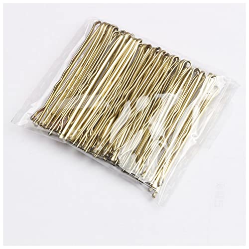 Haarnadel 50 stücke 4 farben 5 cm hair clip lady haarnadeln lockige wellige Griffe Frisur Haarnadeln Frauen Styling Haarschmuck Haarnadel Holz(Gold) von HZWMQDLF