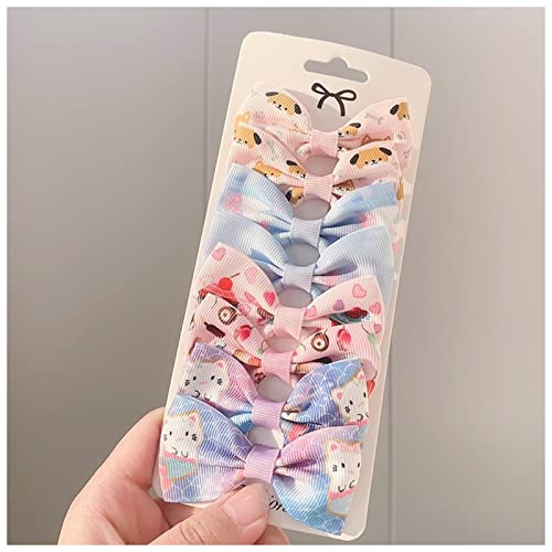 Haarnadel 8 stücke/los Grosgrain Ribbon Haar Bögen Clips Drucken Mini Bögen for Mädchen Headwear Beste Geschenke Haarnadel Holz(1) von HZWMQDLF