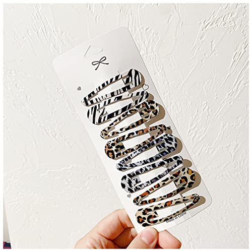 Haarnadel 8 teile/set mode frauen leopard zebra druck metall haarnadel einfache waterdrop geformte haarklammer haar styling zubehör Haarnadel Holz von HZWMQDLF