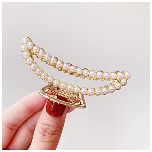 Haarnadel Frauen Elegante Perlen Strass Geometrische Haar Krallen Zurück Haar Hold Clips Süß Dekorieren Stirnband Mode Haarschmuck Haarnadel Holz(13) von HZWMQDLF
