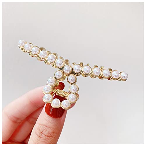 Haarnadel Frauen Elegante Perlen Strass Geometrische Haar Krallen Zurück Haar Hold Clips Süß Dekorieren Stirnband Mode Haarschmuck Haarnadel Holz(15) von HZWMQDLF