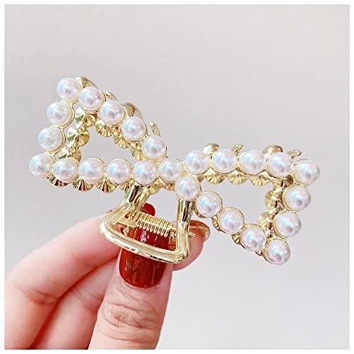 Haarnadel Frauen Elegante Perlen Strass Geometrische Haar Krallen Zurück Haar Hold Clips Süß Dekorieren Stirnband Mode Haarschmuck Haarnadel Holz(18) von HZWMQDLF