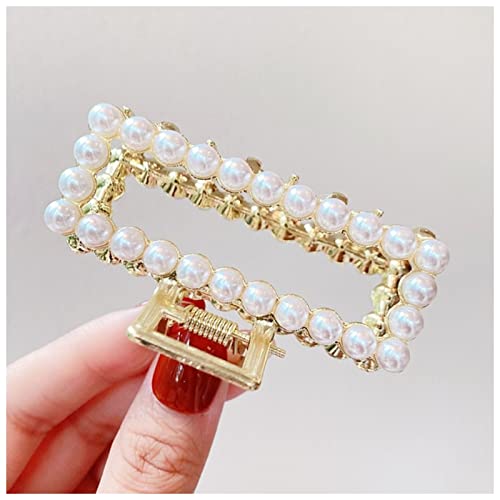 Haarnadel Frauen Elegante Perlen Strass Geometrische Haar Krallen Zurück Haar Hold Clips Süß Dekorieren Stirnband Mode Haarschmuck Haarnadel Holz(22) von HZWMQDLF