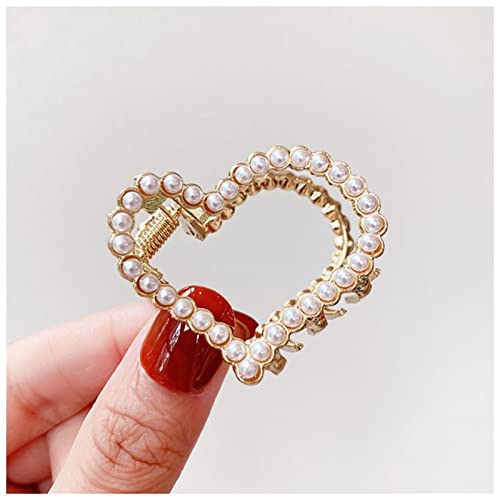 Haarnadel Frauen Elegante Perlen Strass Geometrische Haar Krallen Zurück Haar Hold Clips Süß Dekorieren Stirnband Mode Haarschmuck Haarnadel Holz(Small 1) von HZWMQDLF