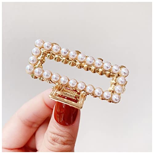Haarnadel Frauen Elegante Perlen Strass Geometrische Haar Krallen Zurück Haar Hold Clips Süß Dekorieren Stirnband Mode Haarschmuck Haarnadel Holz(Small 10) von HZWMQDLF