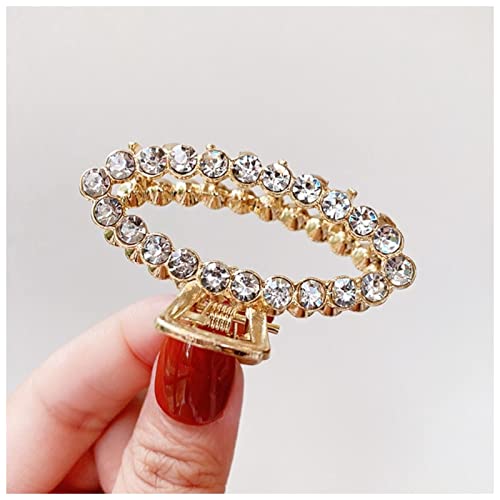 Haarnadel Frauen Elegante Perlen Strass Geometrische Haar Krallen Zurück Haar Hold Clips Süß Dekorieren Stirnband Mode Haarschmuck Haarnadel Holz(Small 4) von HZWMQDLF